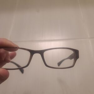 Men's Rectangular Eyeglass Frames in Dark Brown